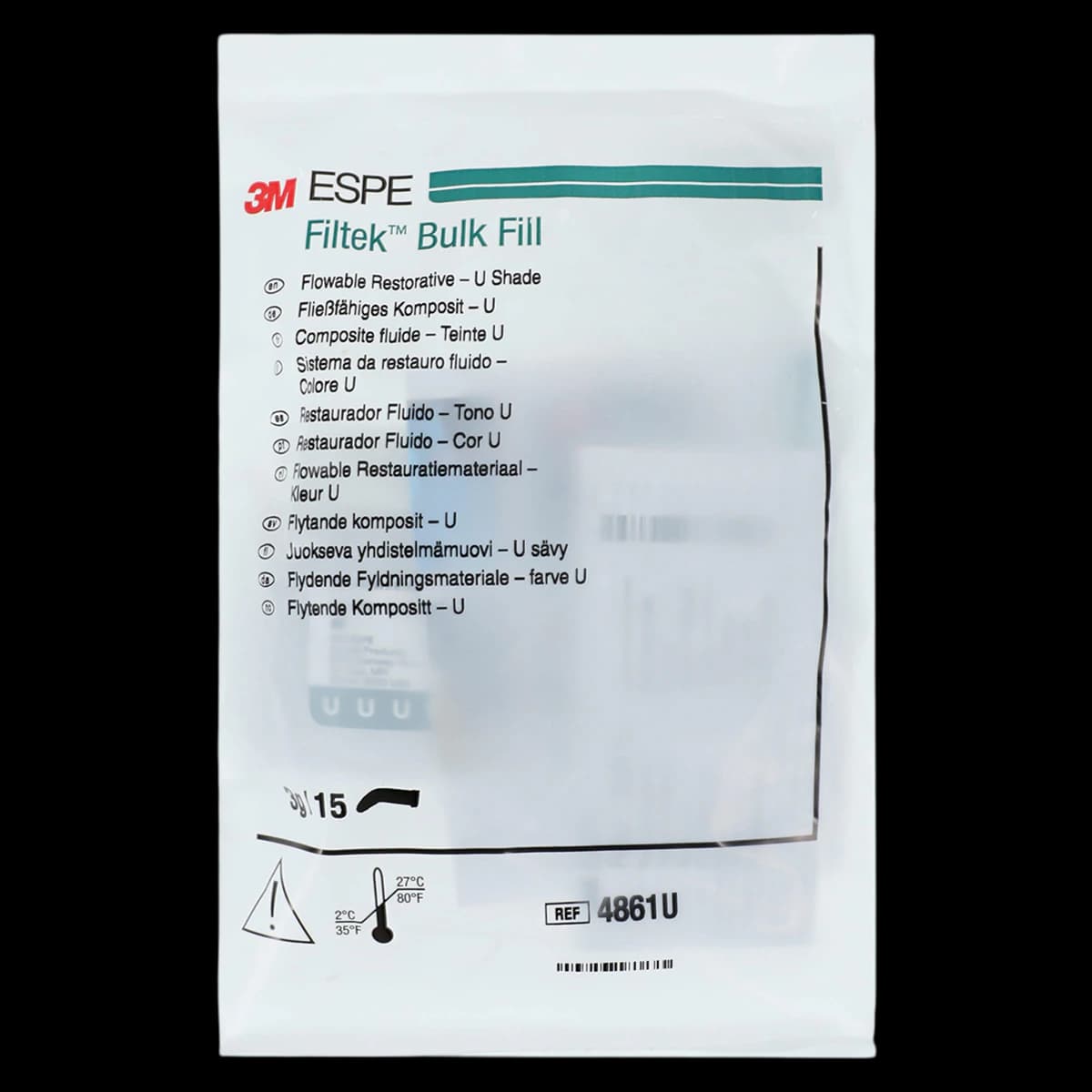 3M Filtek Bulk Fill Flowable Restorative Capsules, Universal Shade, 0.2 g, 15/Pkg, 4861U - Filtek Bulk Fill Flow Capsules Universal 15Pk - Image 1
