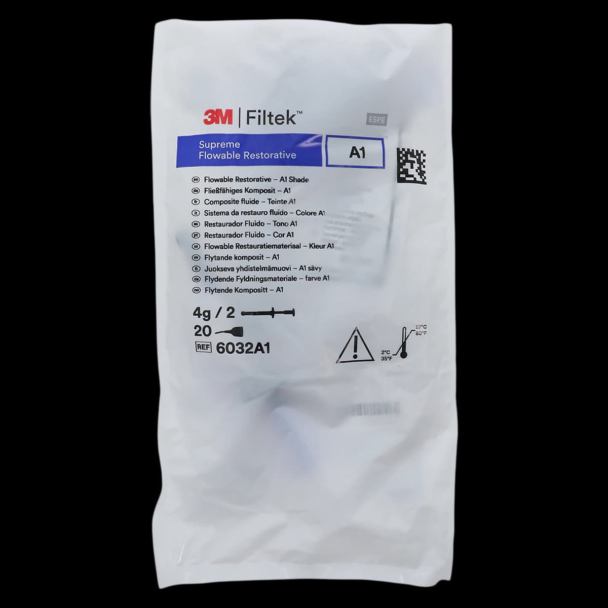 3M Filtek Supreme Ultra Flowable Restorative Syringe Refill, Shade A1, 2 x 2g Syringes with 20 Dispensing Tips, 6032A1 - Filtek Supreme Flowable A1 Syringe 2Bx - Image 1