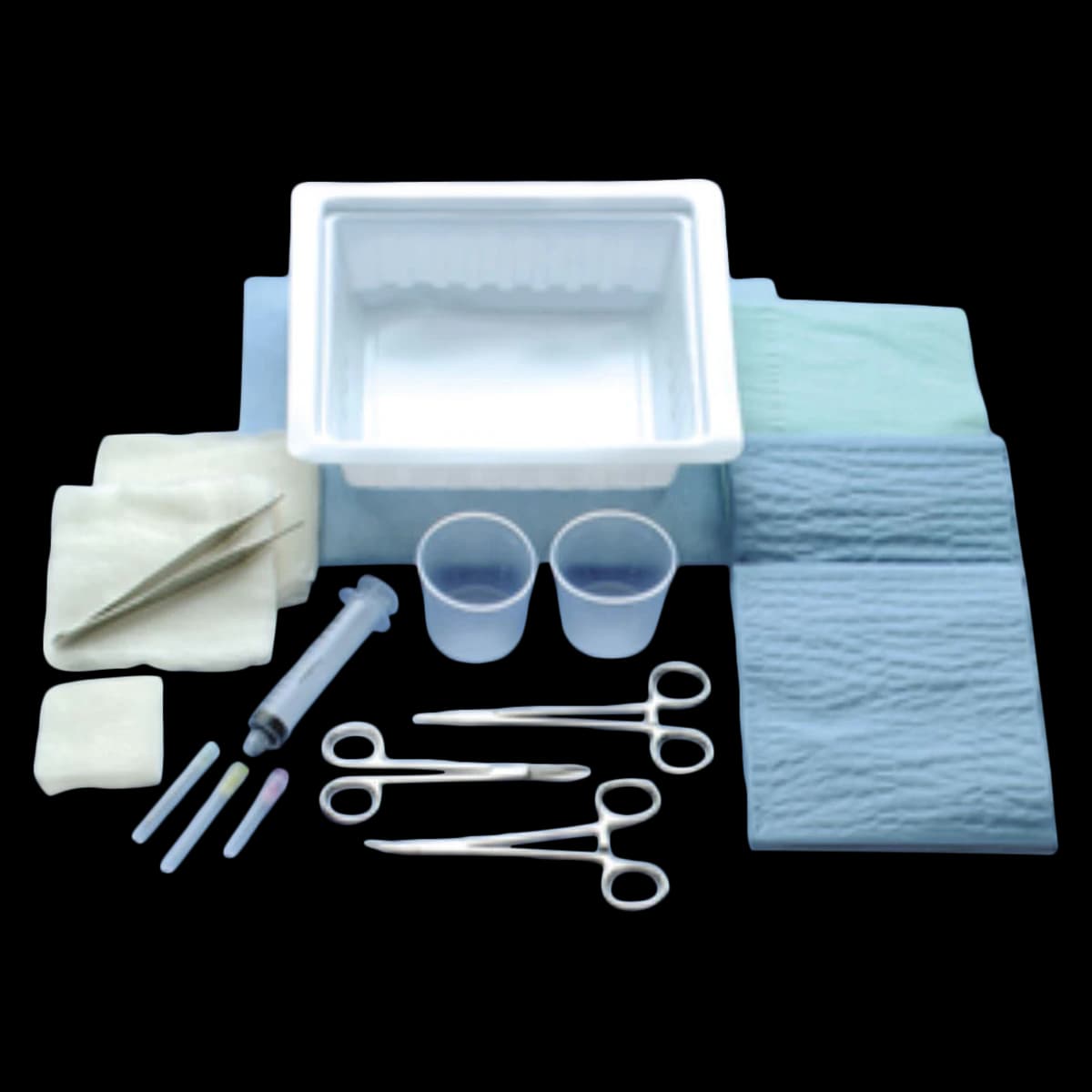 Busse Hospital Disposable Laceration Tray with Web, Non-Sterile (NH) - Tray laceration w/Web NH - Image 1