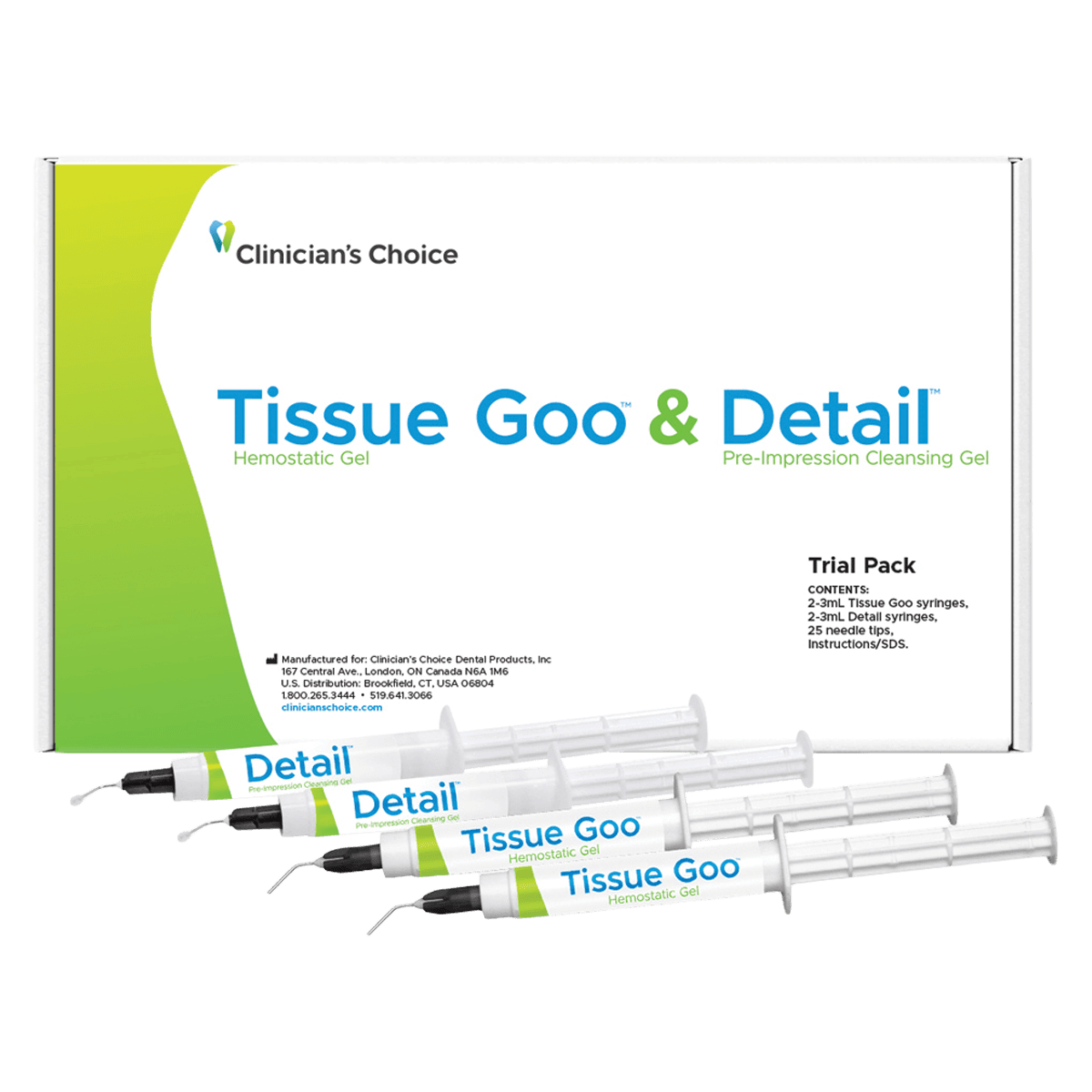 Clinician's Choice Tissue Goo/Detail Trial Pack, 25% Aluminum Sulfate Hemostatic Gel, Light Blue - Tissue Goo/Detail Trial Pack - Image 1