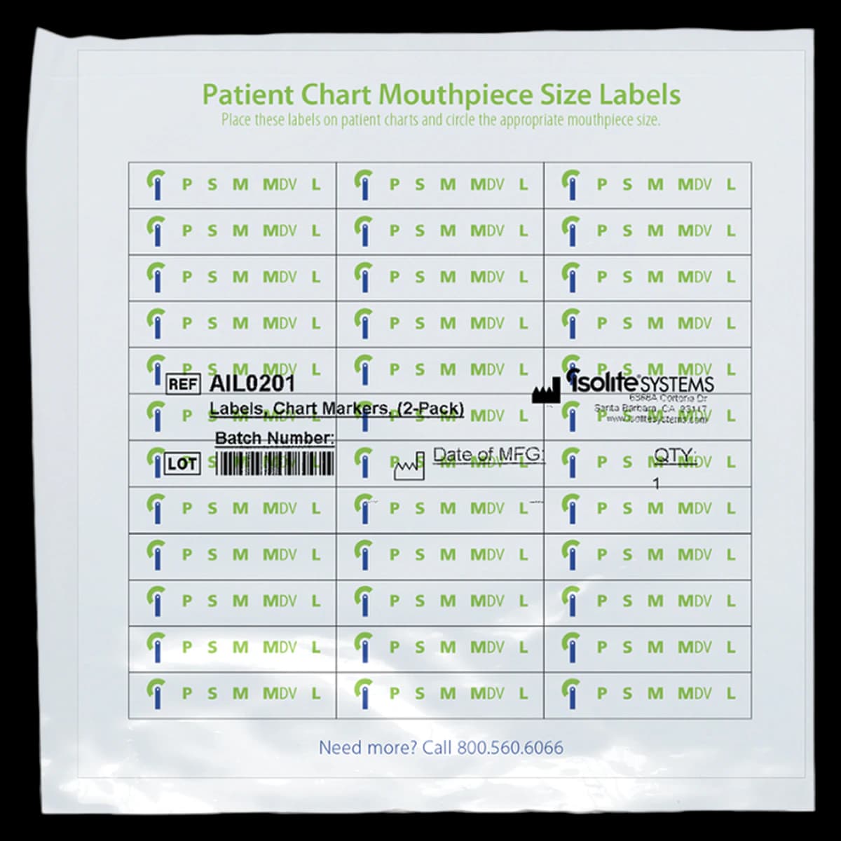Isolite Patient Chart Labels, 2 Sheets, 36 Labels per Sheet, Pkg/2 - Isolite® Patient Chart Labels Pkg/2 - Image 1