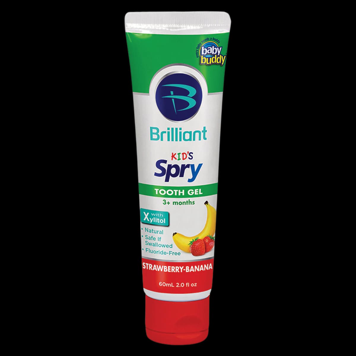 SPRY Xylitol Tooth Gel, Strawberry-Banana Flavor, 2 oz Tube, Case of 48, 01KEZKNPJR3YBBXDPRN0681JS1 - SPRY Xylitol Tooth Gel Strawberry-Banana 2oz Tube Case of 48 - Image 1