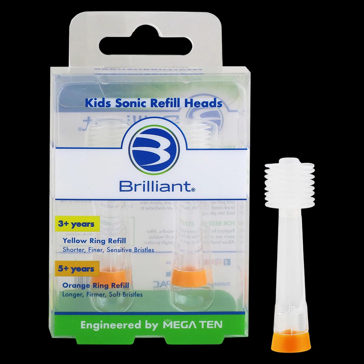 Brilliant Kids Sonic Refill, Baby Buddy Electric Toothbrush Head, 2/Pack - Brilliant Kids Sonic Refill - Image 1