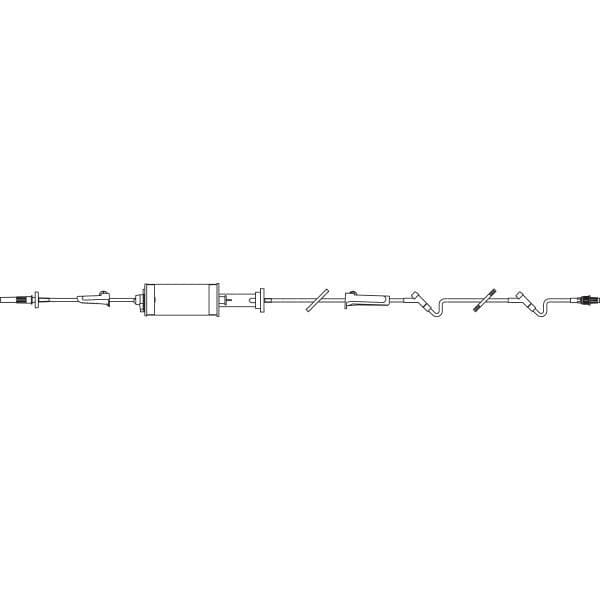 Baxter Buretrol Interlink IV Solution Set, 60 Drops/mL, 105" Tubing, 2 Interlink Y-Injection Sites, Male Luer Lock Adapter, 48/Case - Buretroll Interlink - Image 1
