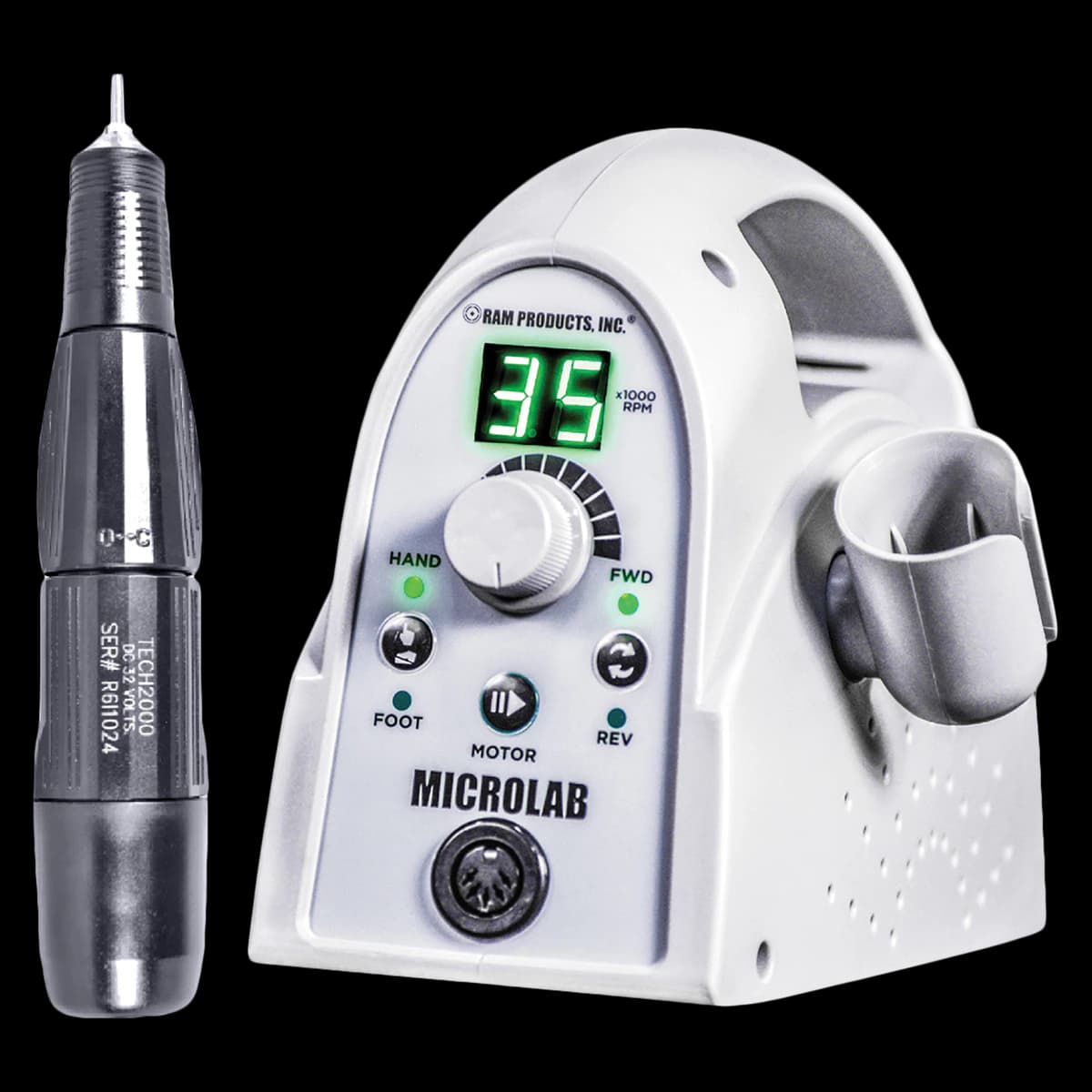 Ram Products Microlab 350/450 Control Box with Tech2000 Handpiece, 35,000 RPM, DC 32V, Multi-Chuck - Microlab 350/450 Control Box Tech2000 HP - Image 1
