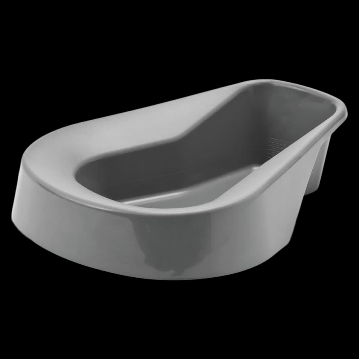 Medline Stack-A-Pan Pontoon Bedpan, Graphite, 40 oz - Bedpan Pontoon Pls Graphite - Image 1