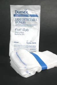 Gentell Dupaque X-Ray Detectable Cotton Gauze Sponge, 4x4", 16-Ply, Sterile - Sponge Dupaque Xray 16Ply ST - Image 1