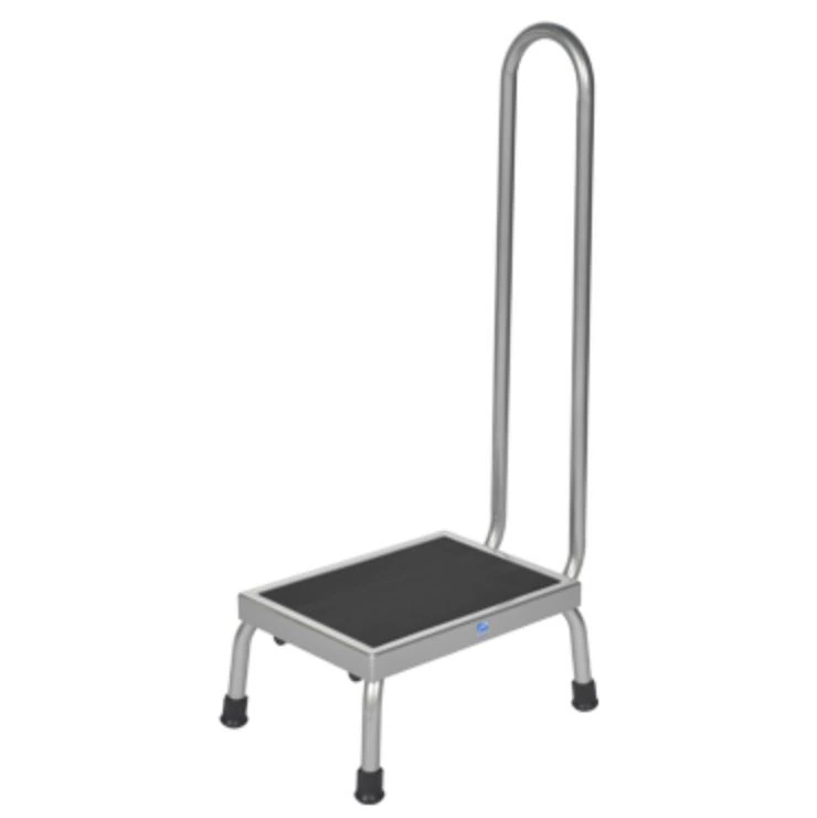 Pedigo Chrome Step Footstool with Handrail, 4-Leg, Each - Footstool Chrome W/Handrail - Image 1