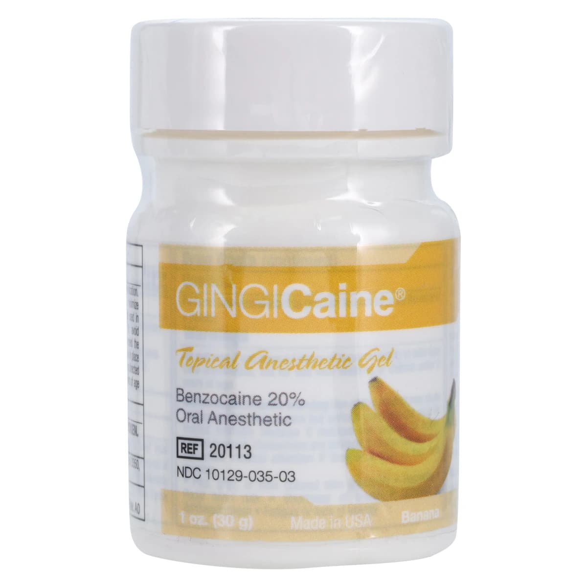 Gingicaine Topical Anesthetic Gel, 20% Benzocaine, 1 oz Jar, Banana Flavor, 1/Pk - Gingicaine Topical Anesthetic Gel, 20% Benzocaine, 1 oz/Jar, Banana, 1/Pk - Image 1