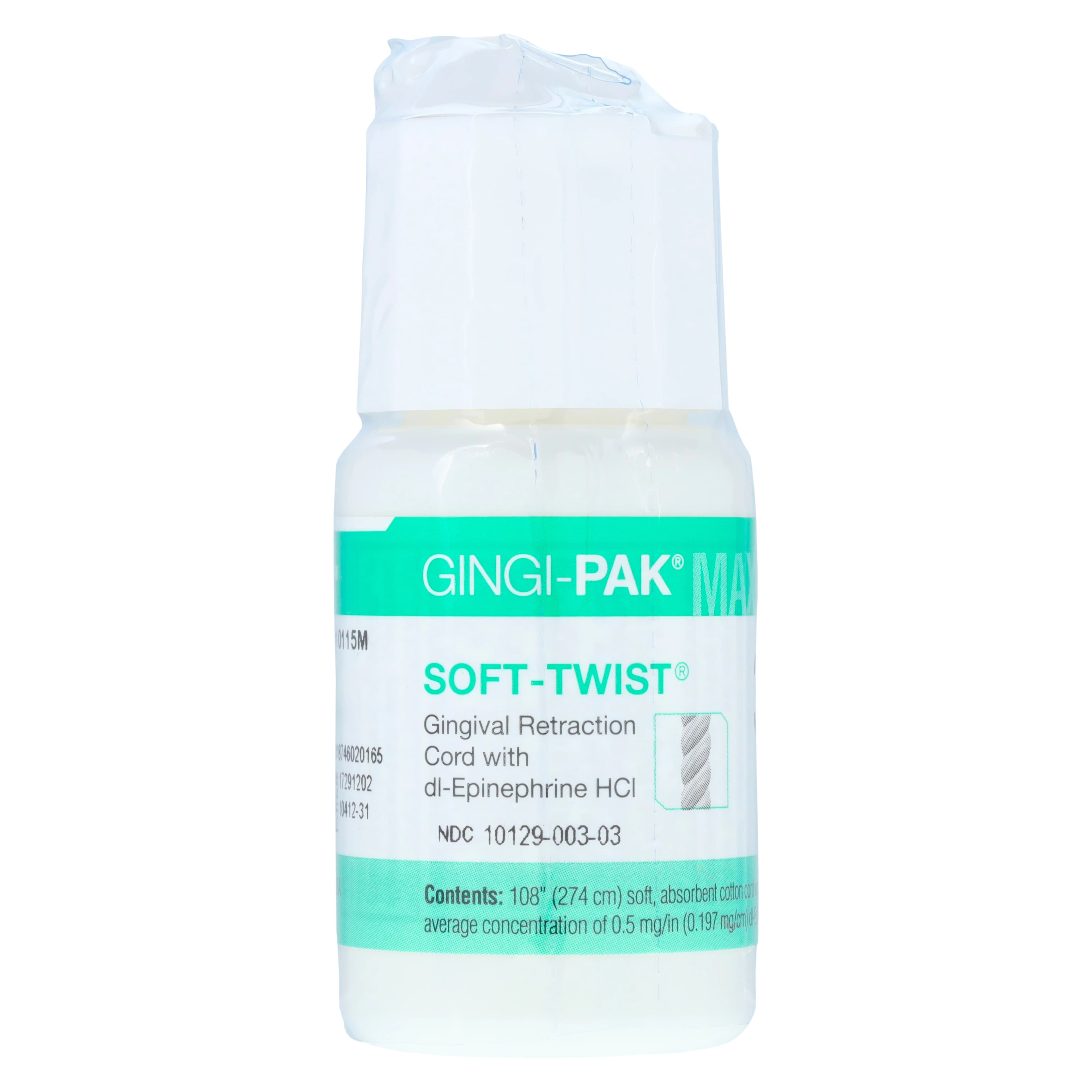 Gingi-Pak® MAX Soft-Twist™ #3 Epinephrine Retraction Cord, 108" (NDC 10129-0003-03) - Gingi-Pak® MAX Soft-Twist™ #3 Epinephrine Retraction Cord - Image 1