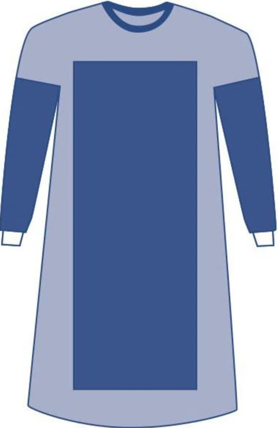 Medline Eclipse Disposable Surgical Gown, AAMI Level 4, Reinforced Poly/SMS, Large, Sterile, Hook & Loop Neck, with Towel, 30/Case - Gown Poly-REINF W/Twl AAMI4 - Image 1