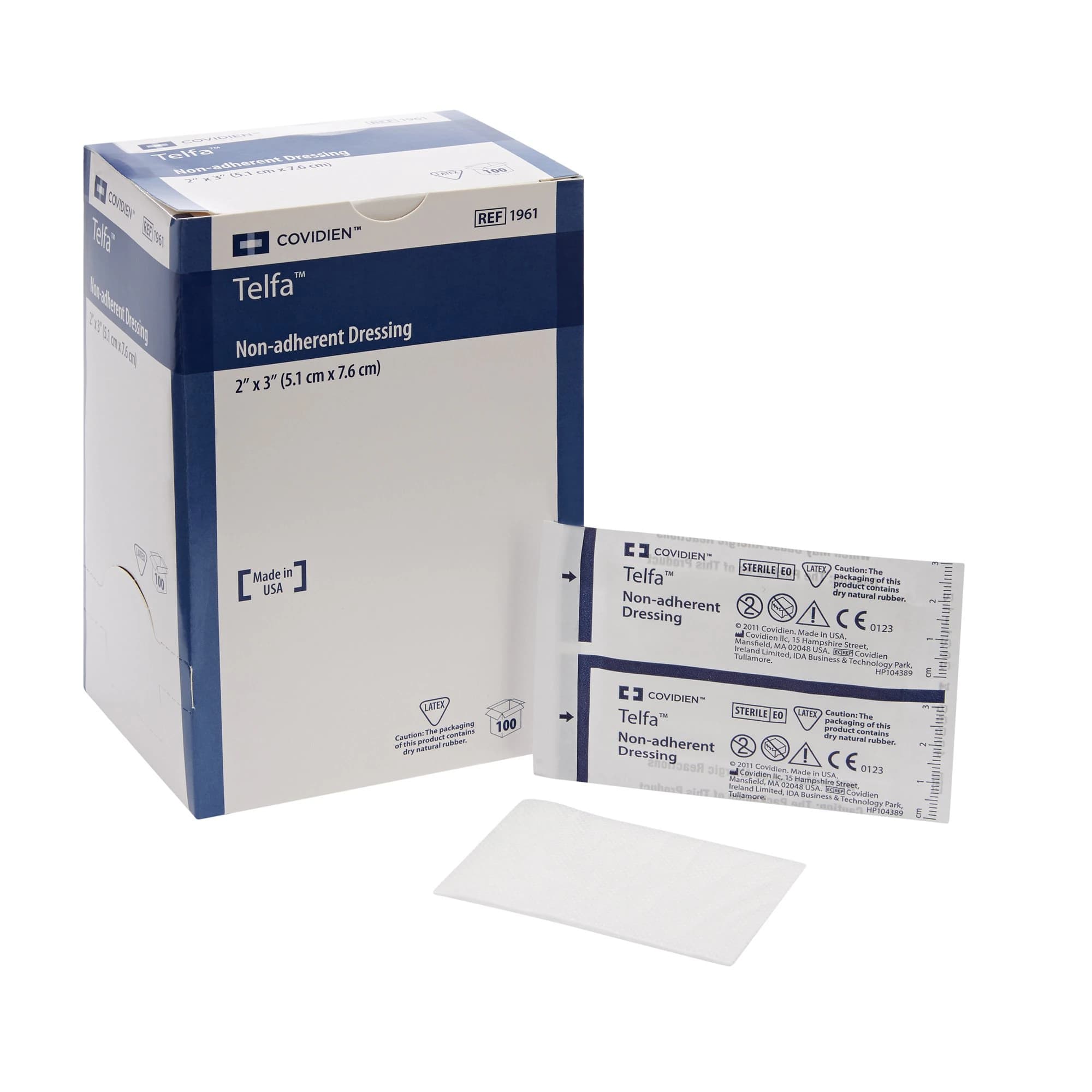 Telfa Ouchless Non-Adherent Sterile Gauze Pad, 2" x 3", 100/Bx, #1961 - Telfa Gauze Pads Sterile - Image 1