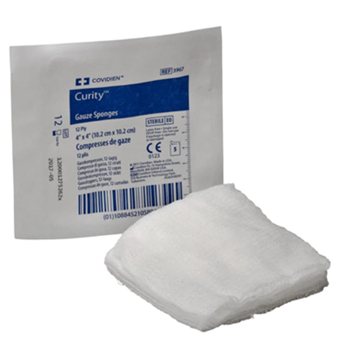 Curity Sterile Gauze Sponge, 4x4 inch, 12 Ply, 100% Cotton, USP Type VII, Latex-Free - Gauze Sponge Curity ST 12Ply - Image 1