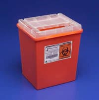 Cardinal Health Sharps-A-Gator Sharps Container with Sliding Lid, 2 Gallon, Red, 31142222 - Cardinal 2 Gal Sharps W/Sliding Lid 20/Cs, 31142222 - Image 1