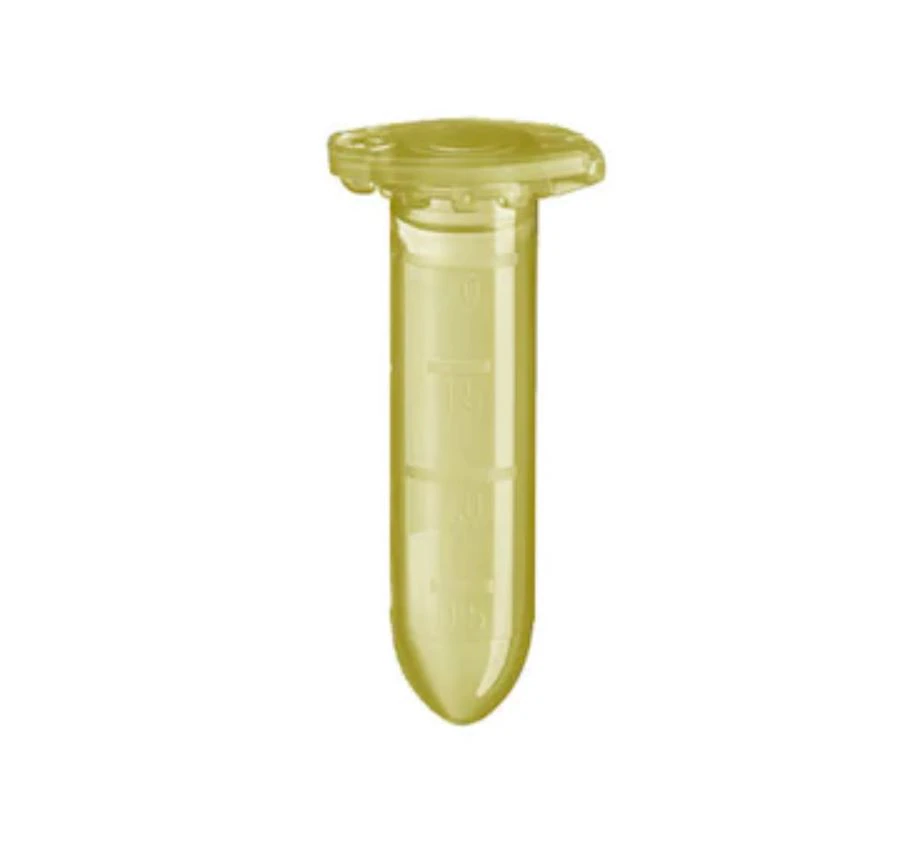 Eppendorf Safe-Lock Microcentrifuge Tube, 2.0 mL, Polypropylene, Graduated, Yellow, Snap Cap, Conical Bottom, Autoclavable, 500/Pk - Tube Microcentrifuge, SafeLock - Image 1