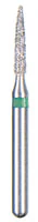 BluWhite Diamond Bur FG 210C, Coarse, Flame, Friction Grip, Green Ring, 5/Pk - BluWhite Diamonds FG 210C 5/Pk - Image 1