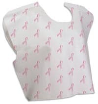 Henry Schein Exam Cape, Tissue, Pink Ribbon, 30 in x 21 in, Disposable, 100/Case - Cape Exam TPT Pink Ribbon - Image 1