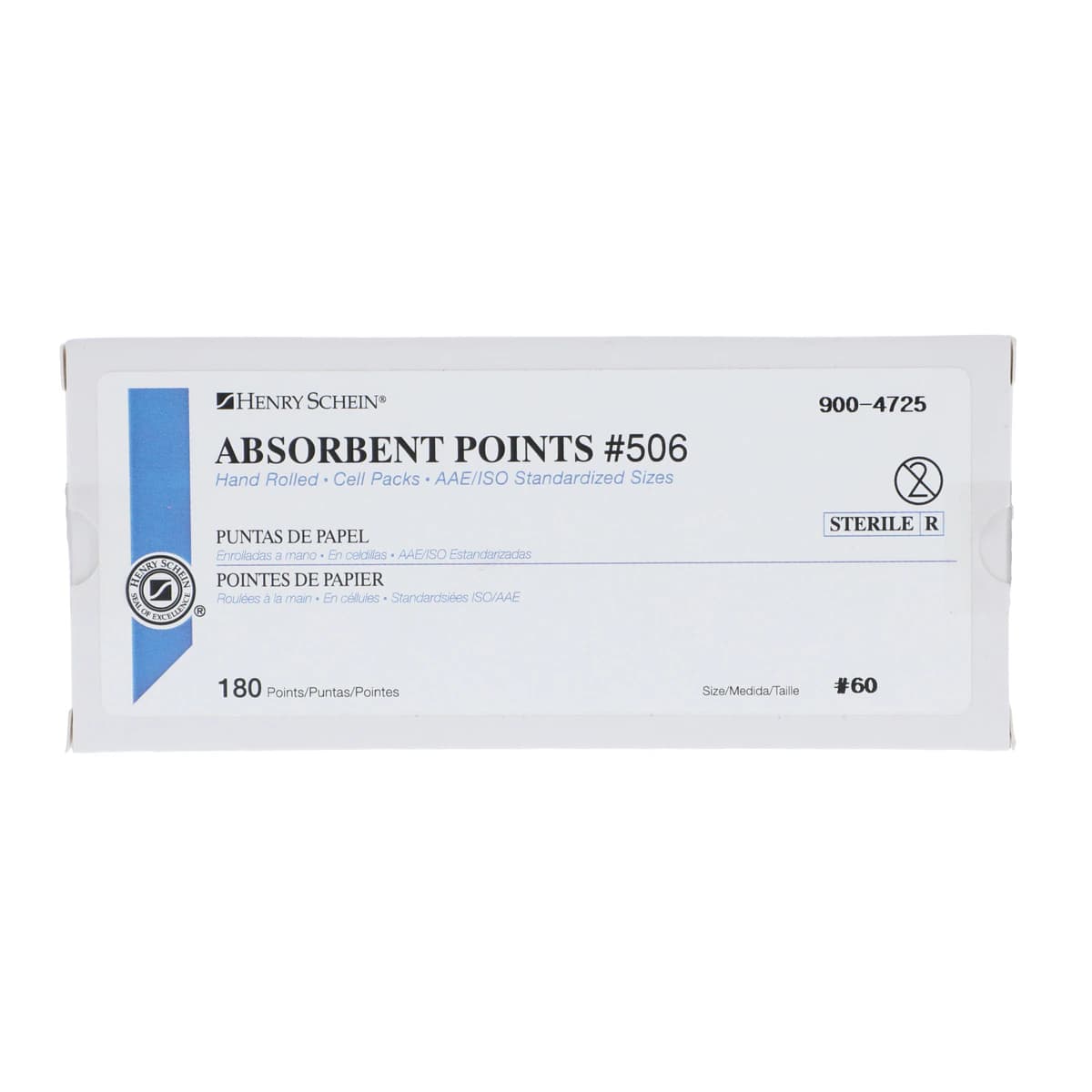 Henry Schein Absorbent Points #506, ISO 60, 0.02, Sterile, 180/Box - Absorbent Points #506 - Image 1