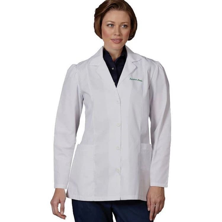 Fashion Seal Healthcare® Ladies' Lab Coat, White, Small, 65% Polyester/35% Cotton, 3 Pockets, 35" Length - Fashion Seal Healthcare® Ladies’ Lab Coat, White - Small - Image 1