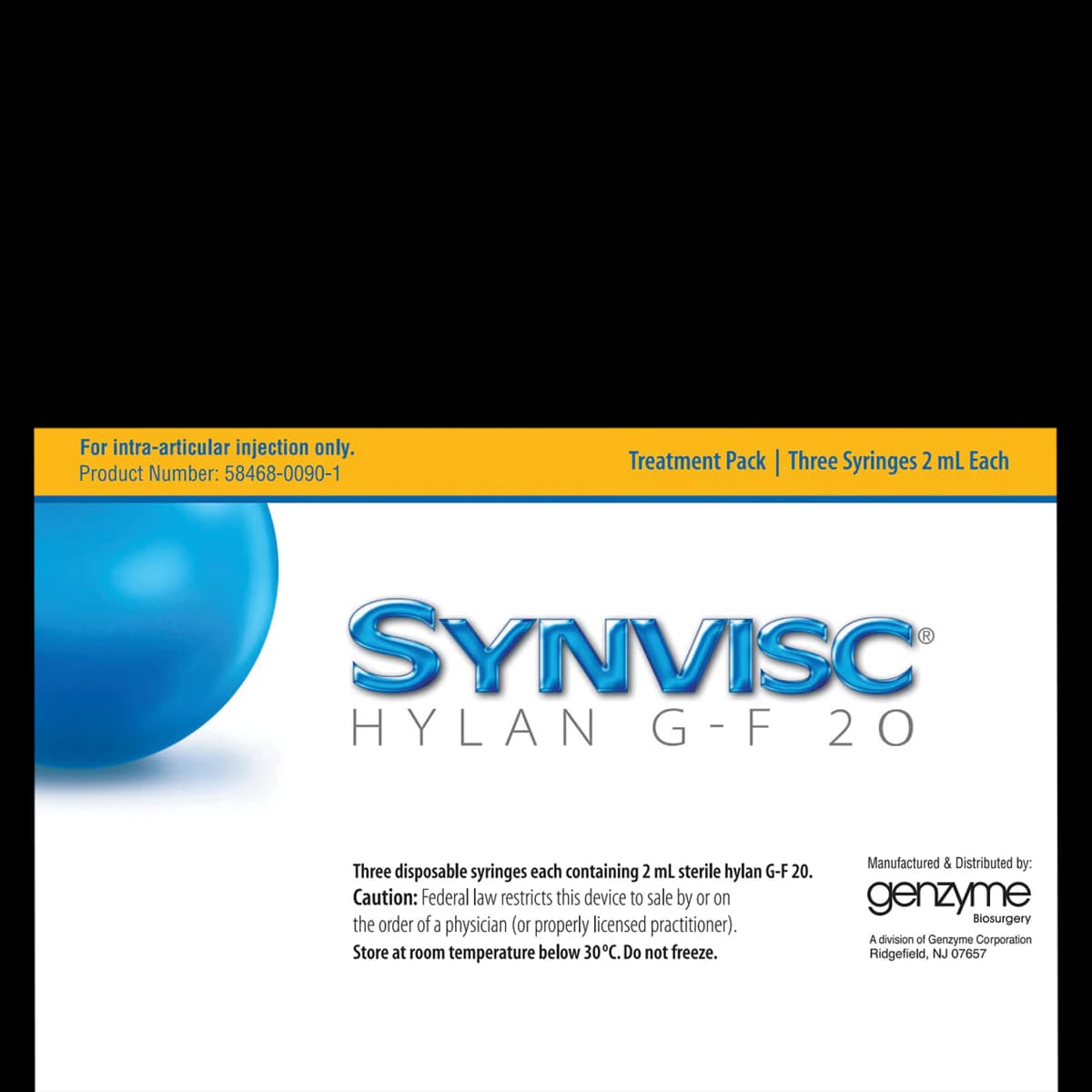 Synvisc (Hylan G-F 20) Injection 8 mg/mL Prefilled Syringe, 2 mL - Synvisc Pre-Filled Syringe 2mL - Image 1