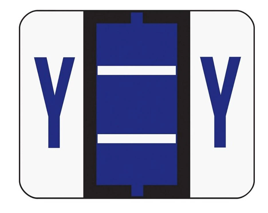 Smead BCCR Bar-Style Permanent Alphabetical Labels, Y, Violet, 500/Package - Label Y Violet 500ct - Image 1