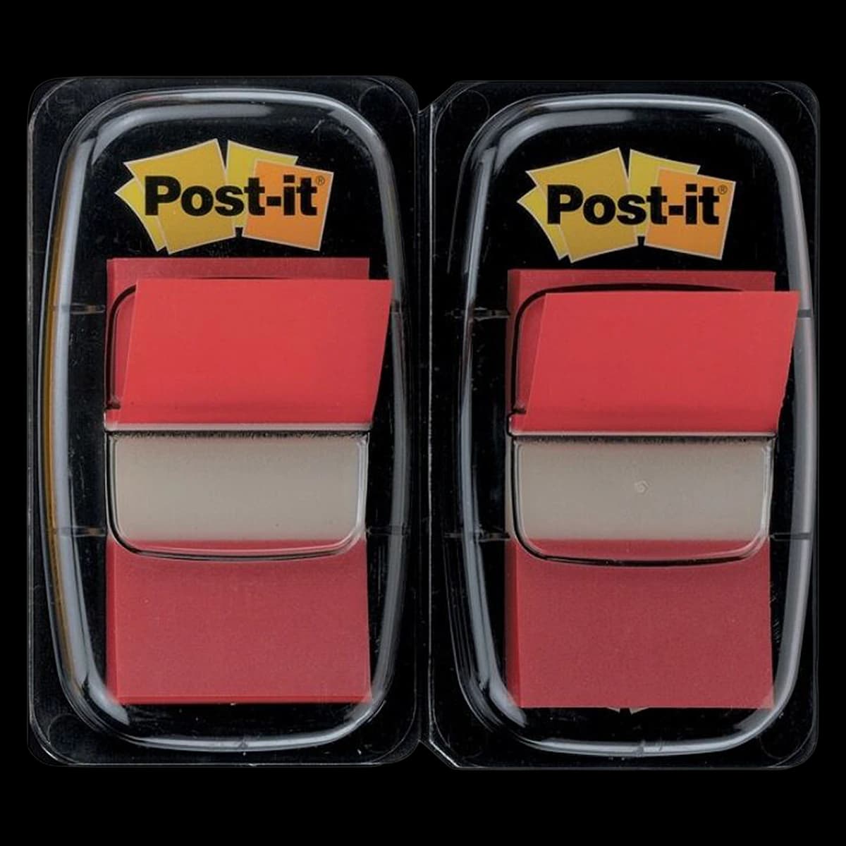 Post-it Flags, 1" x 1.7" Red, 50 Flags/Pad, 2 Pads/Box, 2/Package - Flag Tape In Disp Red - Image 1