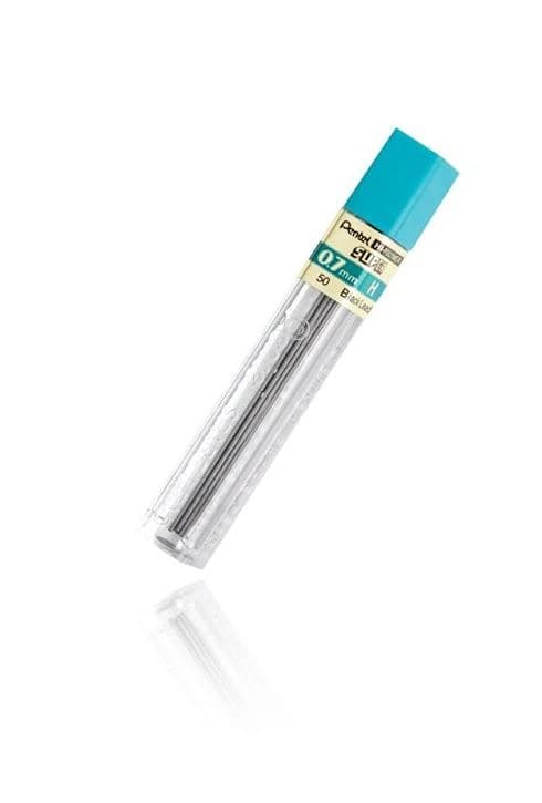 Pentel Super Hi-Polymer Leads, 0.7 mm, H Medium, Black, 12 Leads/Tube, 12/Package - Lead 7mm Extrafine Blk 12 - Image 1