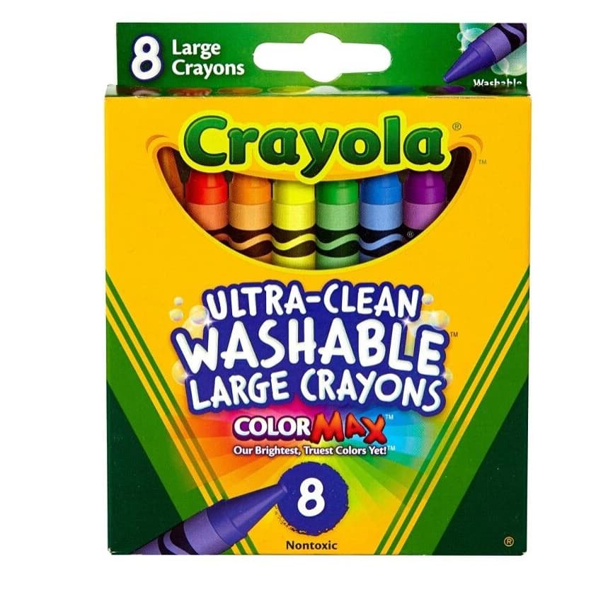Crayola Large Washable Crayons, Assorted Colors, 8 Count Box - Crayons Washable 8/Set - Image 1
