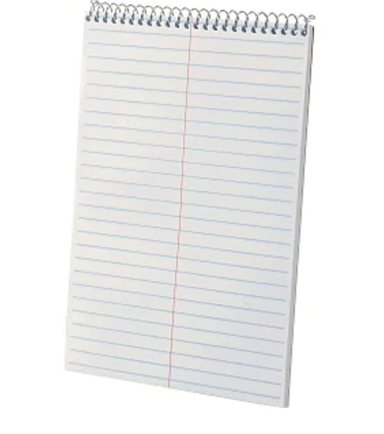 TOPS Steno Book, 6" x 9", Gregg Ruled, 70 Sheets, White, 1/Package - PAD,STENO,6X9,GREGG,WHT,R - Image 1