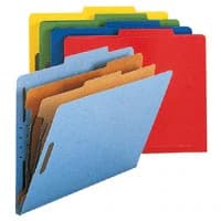 Smead Pressboard Class Folder, 2 Dividers, 6-Part Classification, Letter Size, Assorted Colors, 5/Pack - Pressboard Class Folder 2D/6P - Image 1