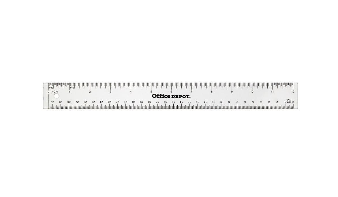 Office Depot Brand Acrylic Ruler, 12" Clear, Each - Ruler Acrylic 12" Clear - Image 1