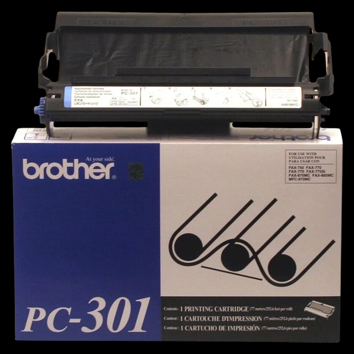 Brother PC-301 Black Print Cartridges, 2/Pack - Cartridges Brother Model - Image 1
