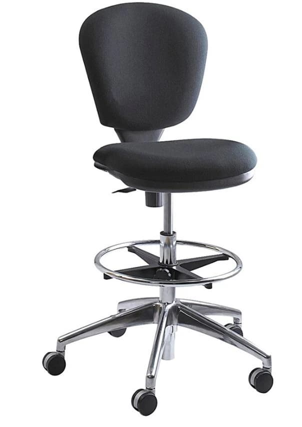 Safco Metro Extended Height Chair, Chrome/Black, 23x17x17 - Ext-Hght Chair 23x17x17 - Image 1