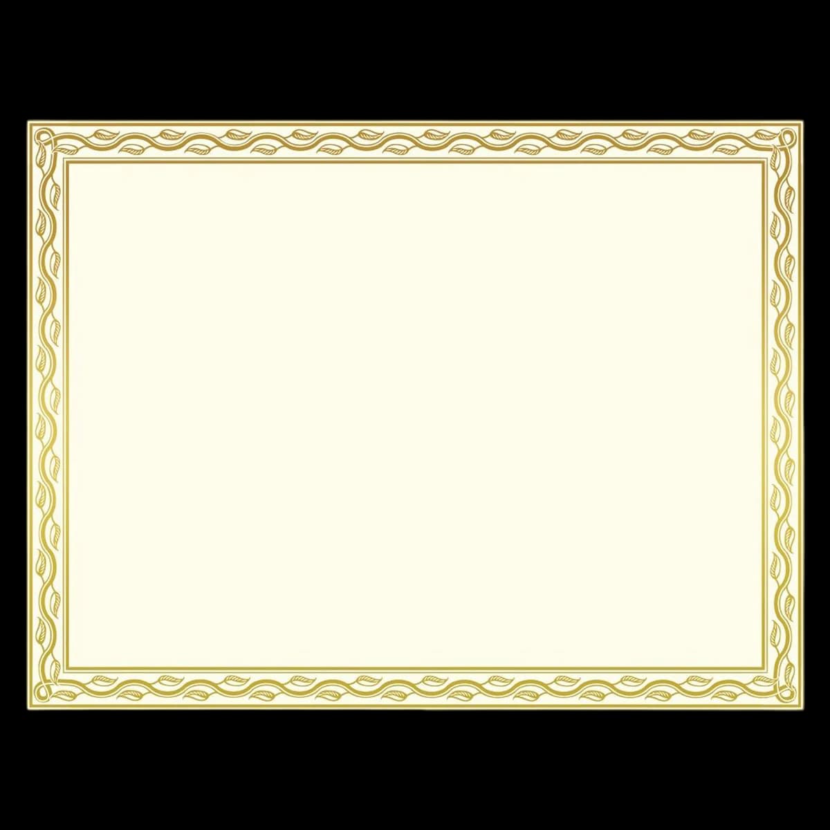 Certificate Serpentine Foil, Blank, 8.5 x 11 in, Gold, 12/Pack - Certificate Serpentine Foil - Image 1