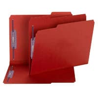 Smead Fastener Folder, Letter Size, 1/3 Cut, Bright Red, 25/Box - Folder Fstn Pbd Ltr 1/3 Rd - Image 1