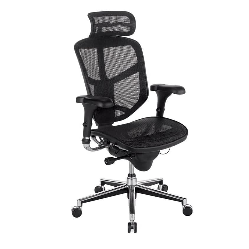Office Depot Quantum 9000 Series Ergonomic Mesh High-Back Chair with Headrest, Black, 01KT0J087V4KZX1E3BC7ST9YRJ - Chair Msh Qtm Mltfnc Hdrst Blk - Image 1