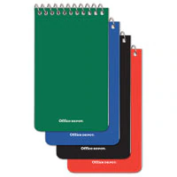 Office Depot Business Services Book Memo Wirebound Top Open, 3 in x 5 in, Assorted Colors, 3/Pack - Book Memo Wrbnd Top Open - Image 1