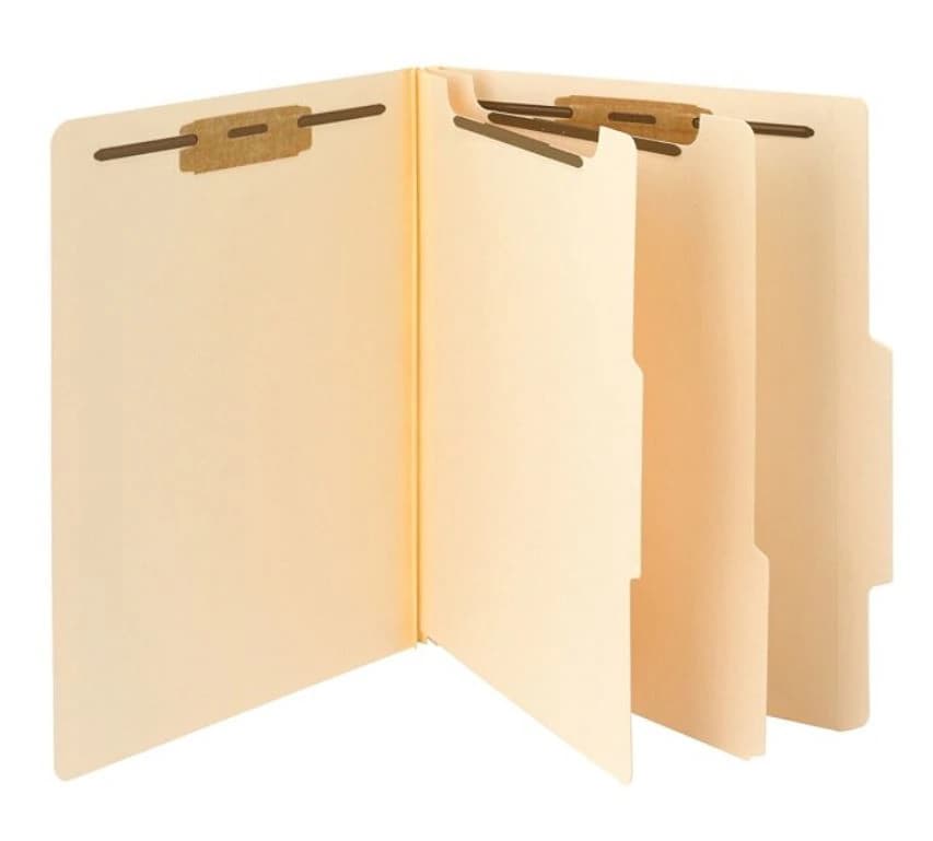 Smead Manila Classification Folder, 2 Dividers, Letter Size, 10 per Box - Folder Class Ltr 2/5 2div Mla - Image 1