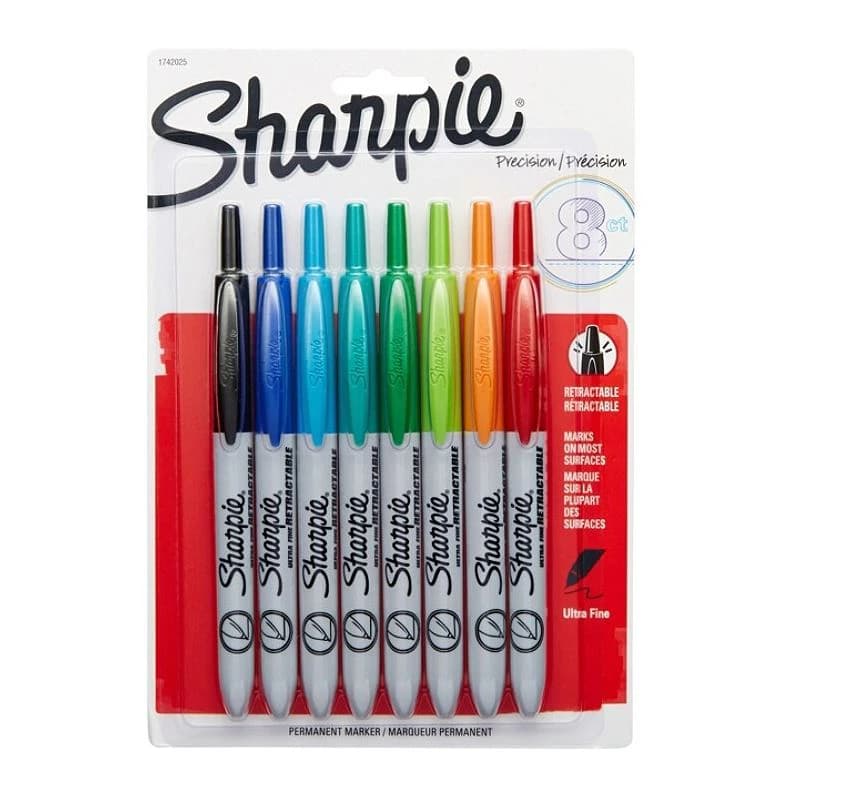 Sharpie Permanent Marker, Ultra-Fine Point, Assorted Colors, 8/Pack - Marker Sharpie Rt Uf Astd - Image 1