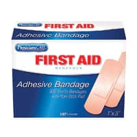 PhysiciansCare First Aid Plastic Bandages, 1 in x 3 in, Light Brown, 100/Box - Bandages Plastic 1x3 - Image 1