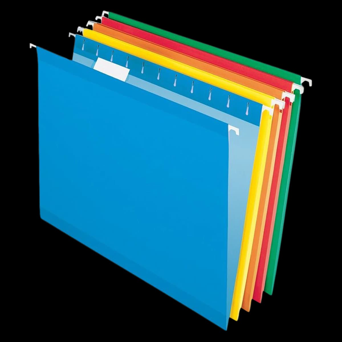 Office Depot Hanging Folder, Letter Size, 1/5 Cut, Assorted Colors, 25/Box - Folder Hanging Letter 1/5 Cut - Image 1