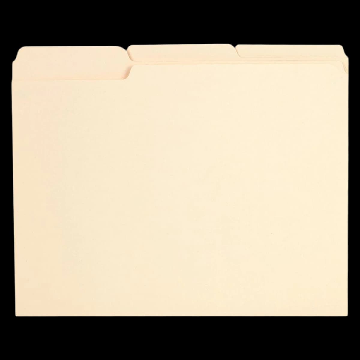 Office Depot Reinforced File Folder, Letter Size, 1/3 Cut Tabs, Manila, 100/Box - Folder Letter 1/3 Cut Reinfrc - Image 1