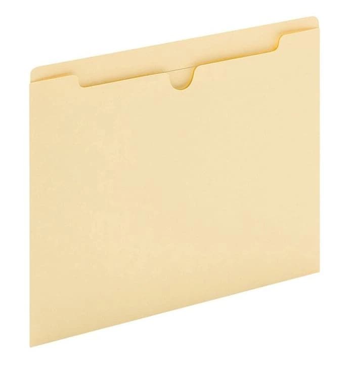 File Jacket Letter Reinforced Tab, Manila, 8.5 x 11 in, 100/Box - File Jacket Ltr Reinf Tab - Image 1