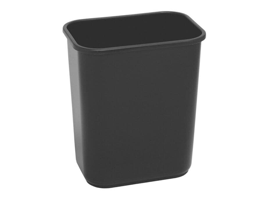 Highmark Waste Basket, Black, 7 Gallon Capacity, 14.5" x 10.5" x 15.25" - Waste Basket Black 7 Gal - Image 1