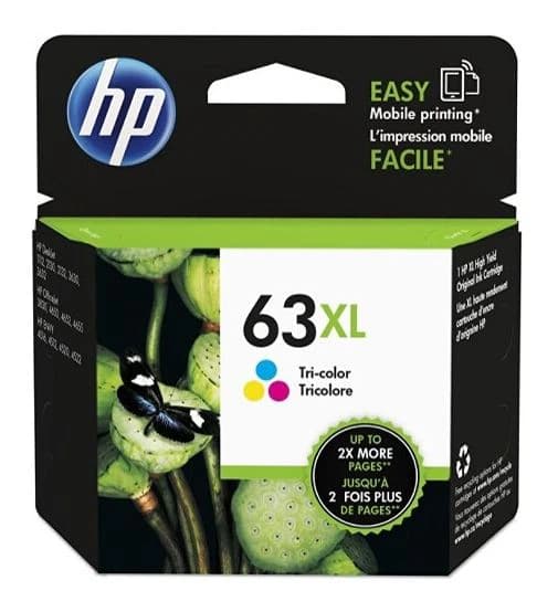 HP 63XL High Yield Tri-Color Ink Cartridge, F6U63AN - Cartridge Ink HP 63XL Tri-Clr - Image 1