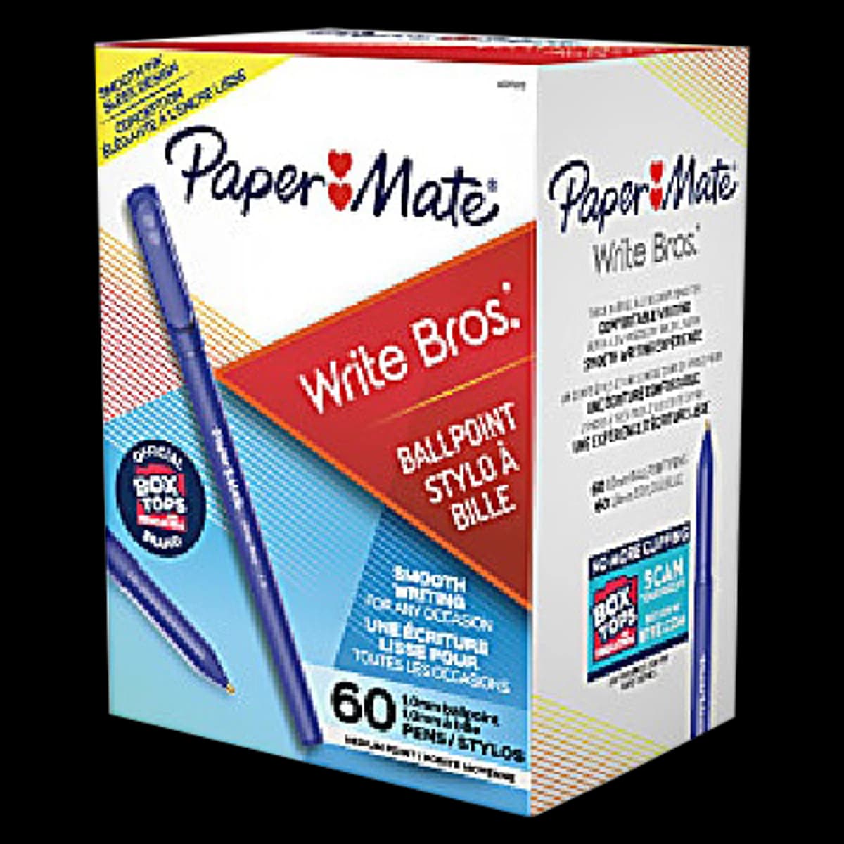 Paper Mate Ballpoint Stick Pen, Medium Point 1.0mm, Blue Barrel, Blue Ink, 60/Box - Pen BP Stick Med Pt 1.0mm - Image 1