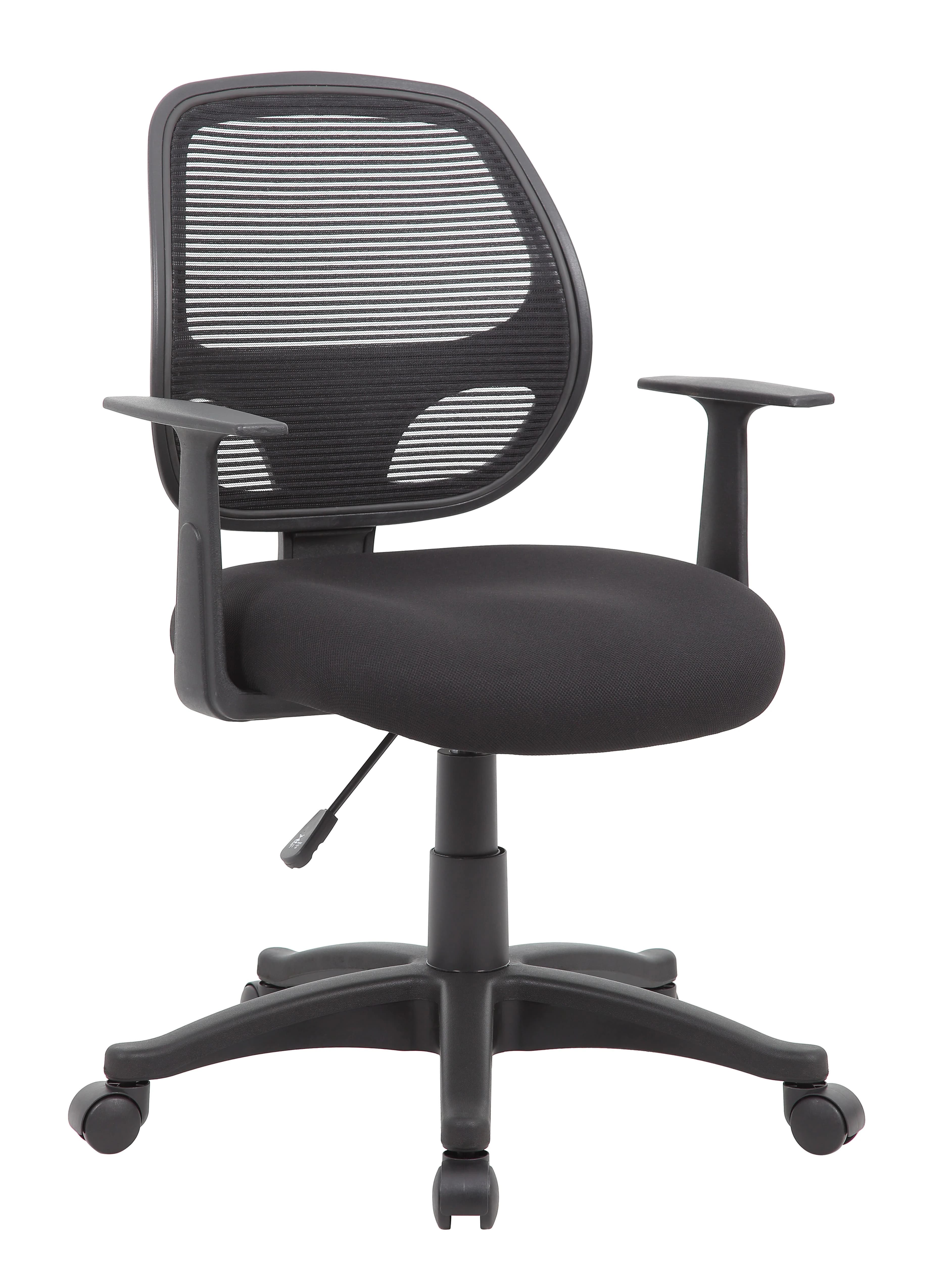 Boss Office Products Desk Task Chair with Mesh Back and T-Arms - Desk Task Chair Mesh T-Arms - Image 1