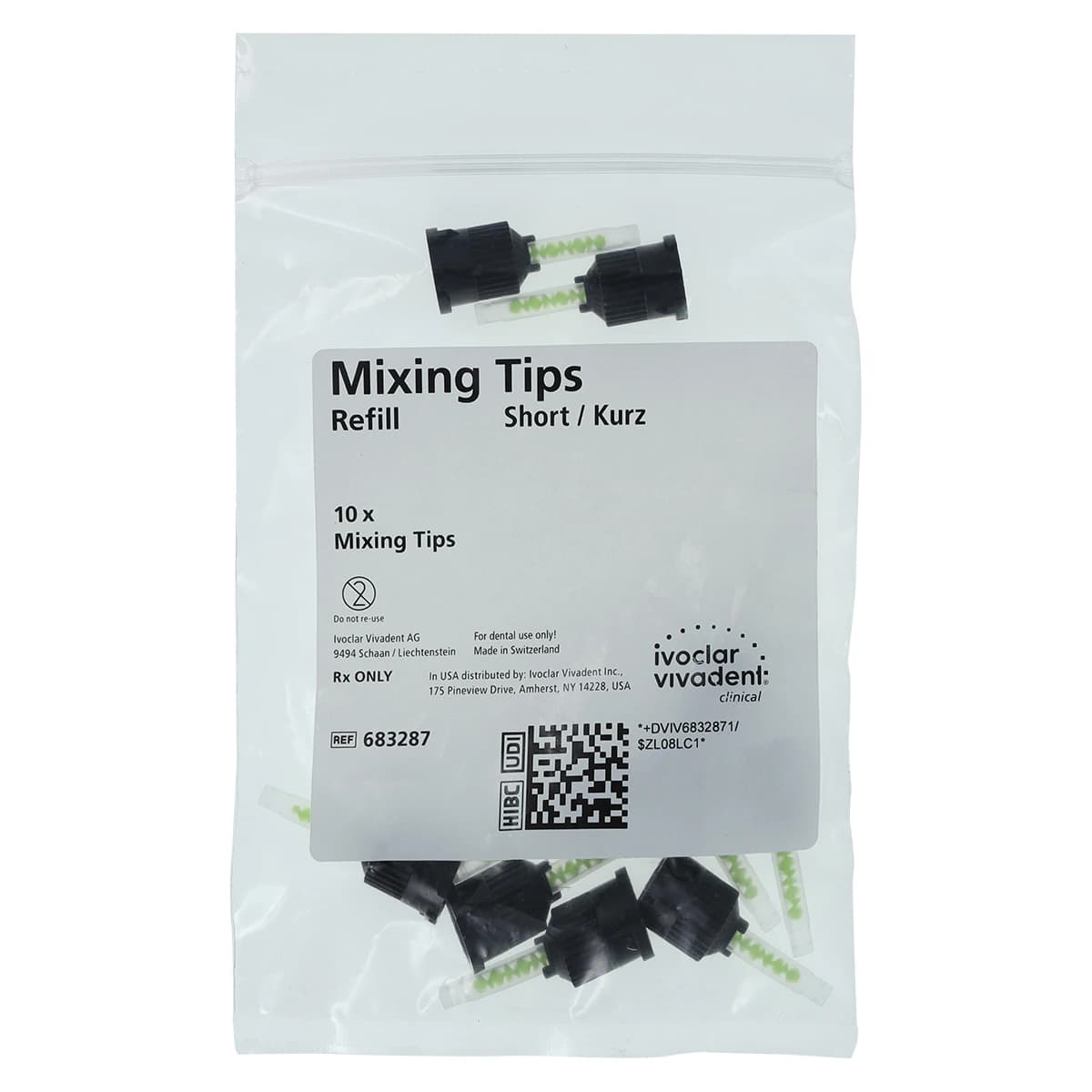 MultiCore Flow Mixing Tips, Short, Green/Black, 10/Box, 683287 - MultiCore Flow Mixing Tips Green/Black 10Pk - Image 1