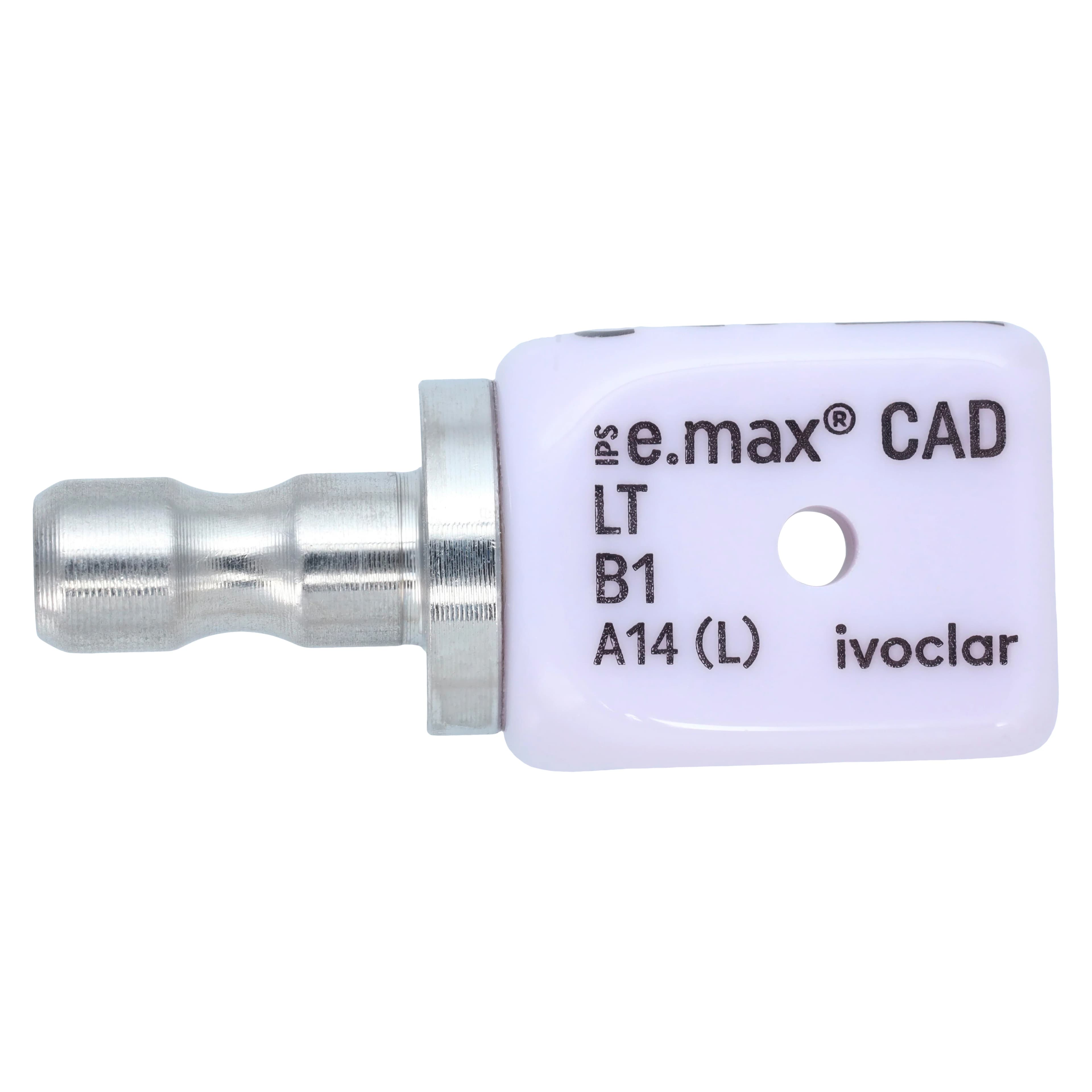 IPS e.max CAD LT A14 (L) Lithium Disilicate Milling Block, Shade B1, Low Translucency, 5/Pkg - IPS e.max® CAD CEREC/inLab LT B1 A14 (L) Box of 5 - Image 1