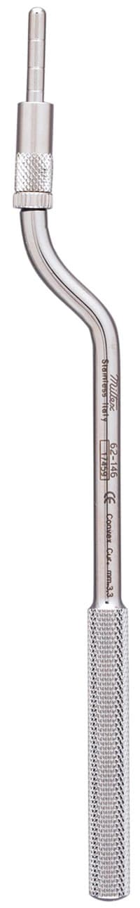Miltex-Integra Convex Osteotome with Stop, Curved, 3.3 mm, Stainless Steel, 1 Each - Convex Osteotomes with Stops – Curved, 3.3 mm - Convex Osteotomes with Stops – Curved, 3.3 mm - Image 1